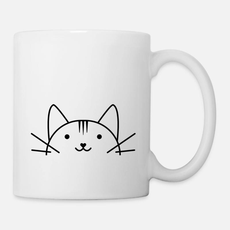 Style comique de tête de chat doux - Mug blanc - blanc