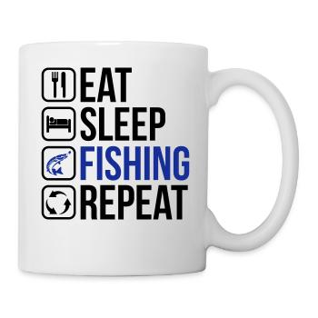 Mangez la répétition de pêche de sommeil - Mug blanc - blanc - Droite