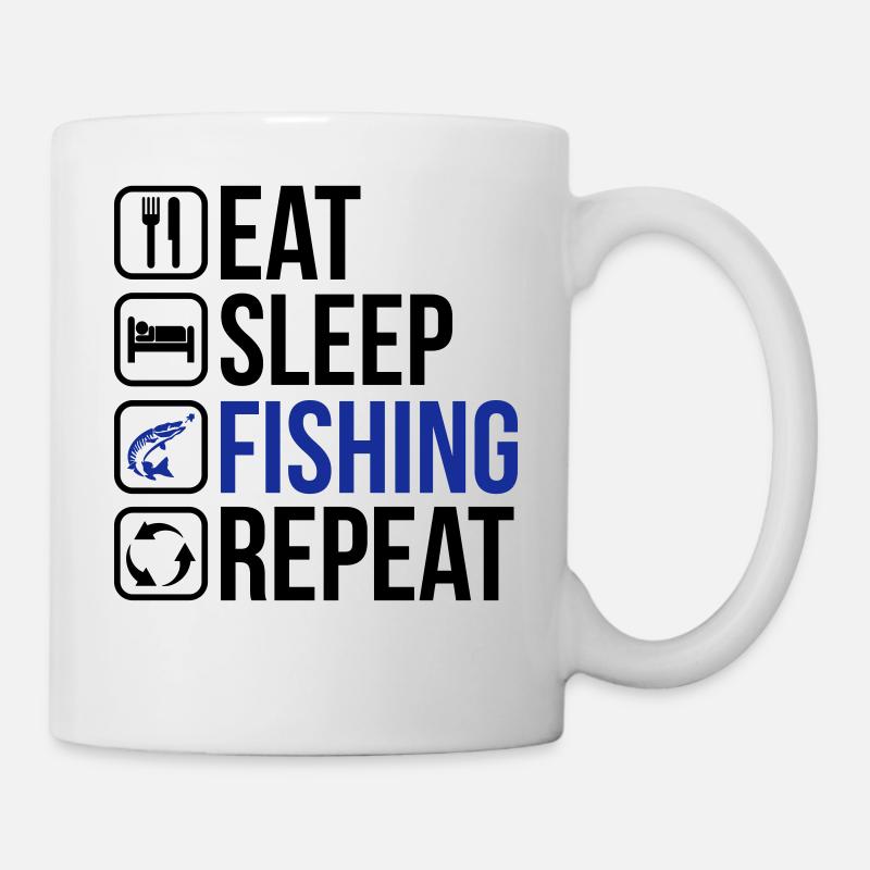 Eat Sleep Fishing Repeat - Tasse - Weiß