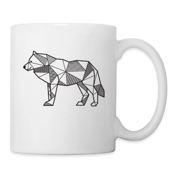 Loup géométrique idée cadeau animaux sauvages - Mug blanc - blanc - Droite