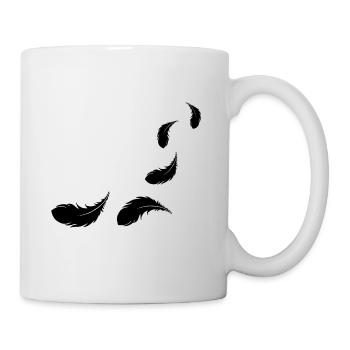 fliegende Federn schwarz - Tasse - Weiß - Rechts