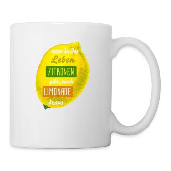 Zitronen, Limonade, lustige Sprüche - Tasse - Weiß - Rechts