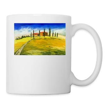 Typisches Toskanamotiv - Tasse - Weiß - Rechts