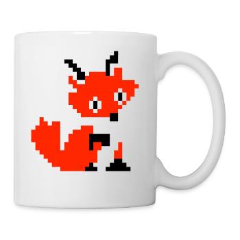 Fox Fox Paw Pixel Design rétro chemise cadeau - Mug blanc - blanc - Droite