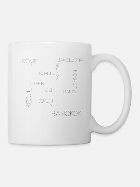 Shirt with city names! - Mug - white
