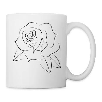Minimales rosafarbenes Tätowierungsschwarzes - Tasse - Weiß - Rechts