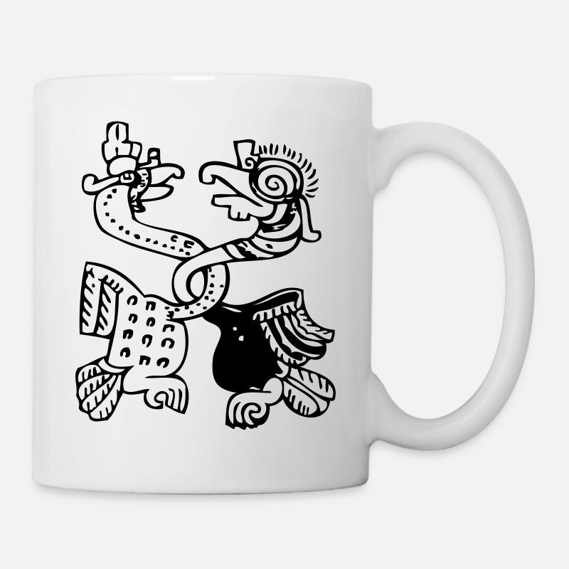 Maya Bird Symbols - Mayan script - Mayan glyphs - Tasse - Weiß