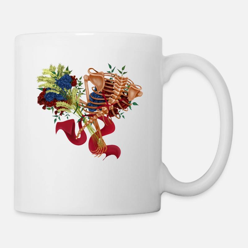 floraler Rücken (bis) - Tasse - Weiß
