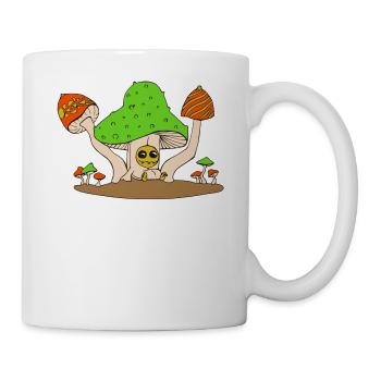 pilz party - Tasse - Weiß - Rechts