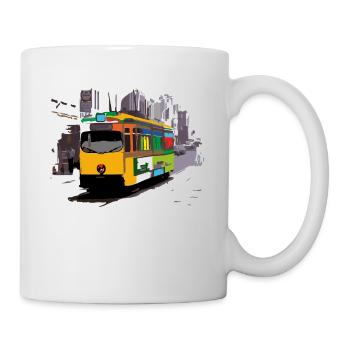 Nahverkehr Straßenbahn Ruhrgebiet Siebziger 70s - Tasse - Weiß - Rechts