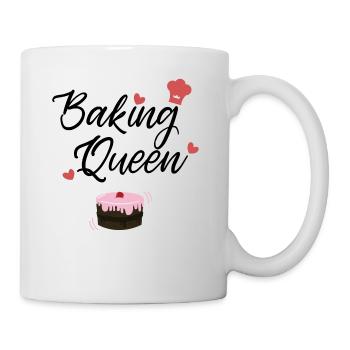 Baking queen baker cake gift idea pie - Mug - white - Right