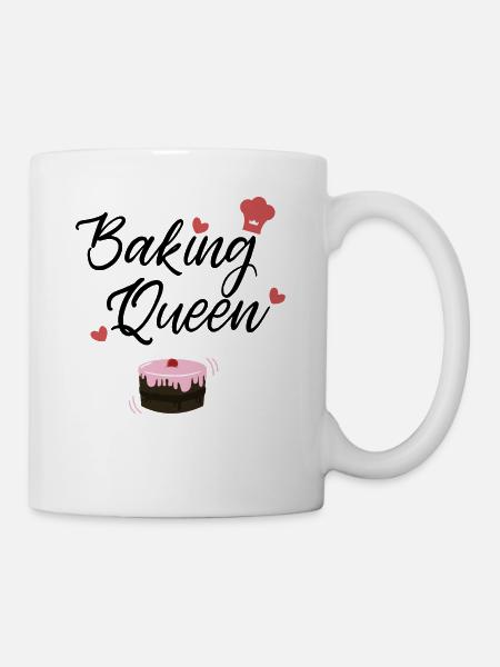 Backen Königin Bäckerin Kuchen Geschenk idee Torte - Tasse - Weiß