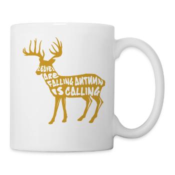 Deer Reindeer Autumn Leaves Gift - Mug - white - Right