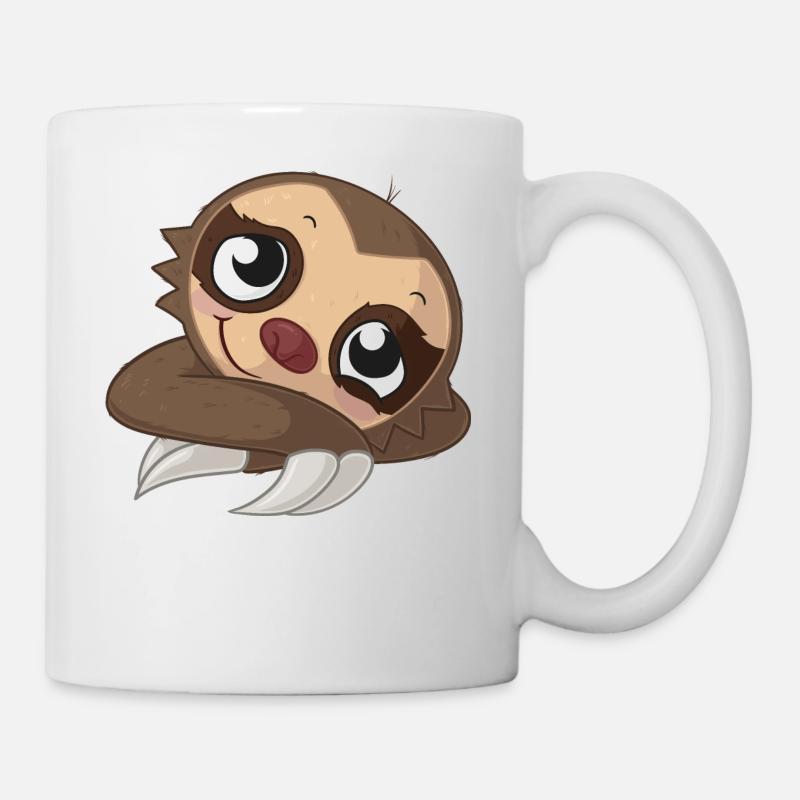 Verliebtes Comic Faultier - Tasse - Weiß