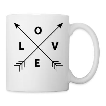 LOVE Pfeile - Tasse - Weiß - Rechts