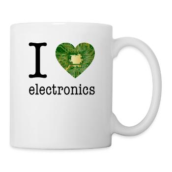 I love Electronics - électronique / idée cadeau - Mug blanc - blanc - Droite