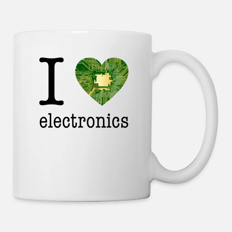 I love Electronics - electronics / gift idea - Mug - white