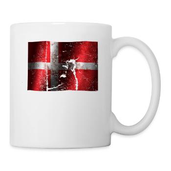 Danemark drapeau cool vintage utilisé sport look - Mug blanc - blanc - Droite
