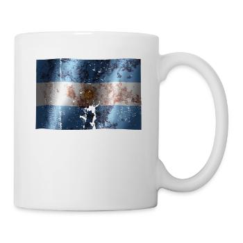 Drapeau de l'Argentine cool vintage utilisé sport look - Mug blanc - blanc - Droite