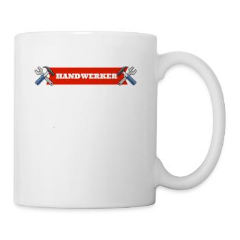 Handwerker macht keine Pausen Heimwerker Geschenk - Tasse - Weiß - Rechts
