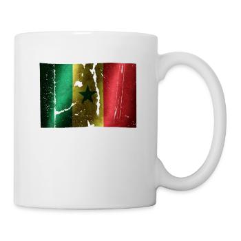 Senegal flag cool vintage used sport look - Mug - white - Right
