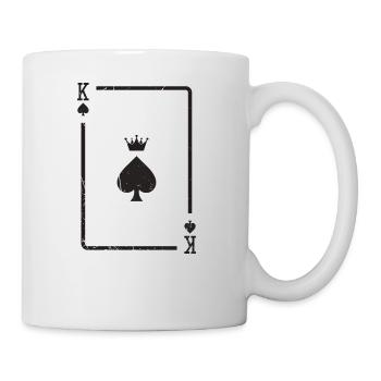 Spielkarte Pik König Geschenk Karte Poker Skat - Tasse - Weiß - Rechts