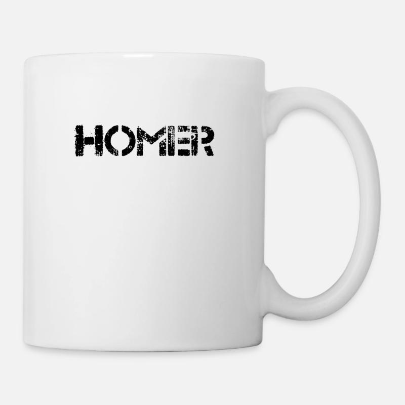 Homer (noir) - Mug blanc - blanc