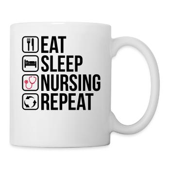 Eat Sleep Nursing Repeat - Tasse - Weiß - Rechts