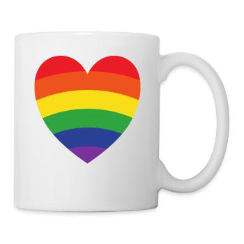 Regenbogenherz | LGBT | Geschenkidee - Tasse - Weiß - Rechts