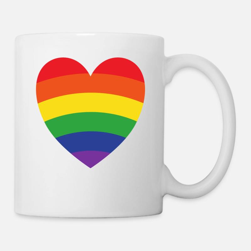 Regenbogenherz | LGBT | Geschenkidee - Tasse - Weiß