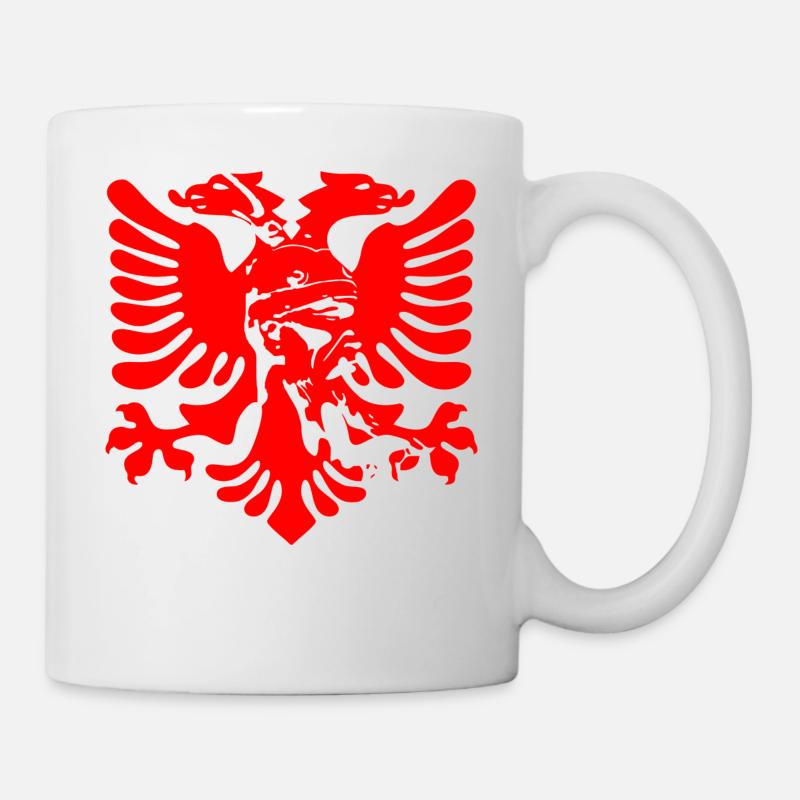 Albanian eagle with national hero Skanderbeg - Mug - white