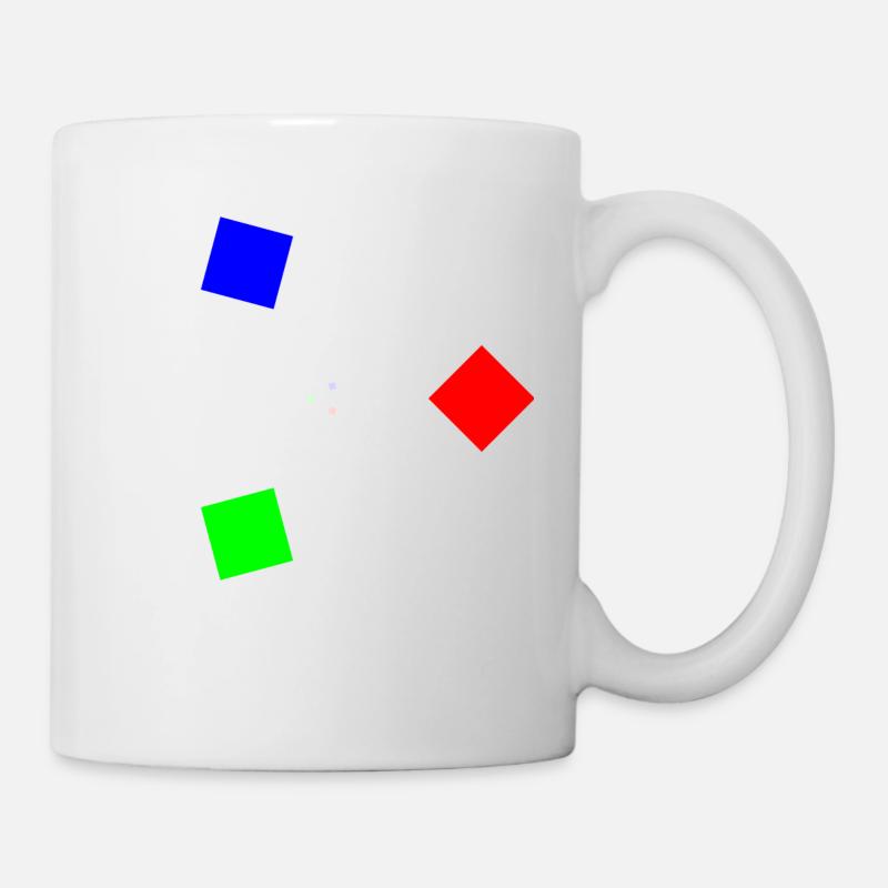 Abstrakte Kunst - Farbenvolles Rechteck Design - Tasse - Weiß