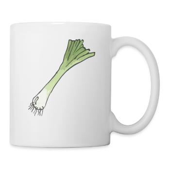 Lauchzwiebel mit Wurzel - Tasse - Weiß - Rechts