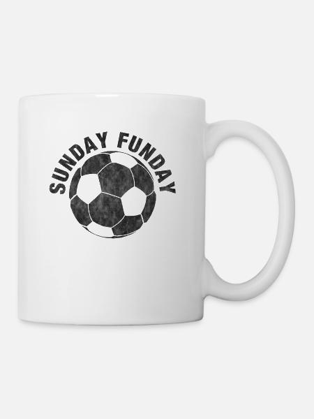 Sunday Funday - Fußball - Geschenkidee - Tasse - Weiß