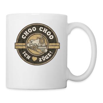 Ich liebe Züge - Eisenbahn Zug Liebe T-Shirt - Tasse - Weiß - Rechts