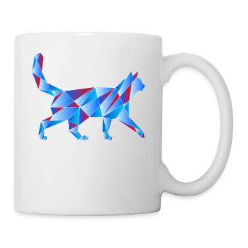 Blaue Katze - Tasse - Weiß - Rechts