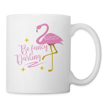 Flamingo fancy Geschenk Sommer pink vogel tropisch - Tasse - Weiß - Rechts