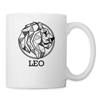 Sternzeichen Löwe Geschenk leo geometrisch Astro - Tasse - Weiß - Rechts