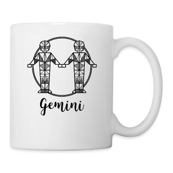 Sternzeichen Zwilling Geschenk geometrisch Astro - Tasse - Weiß - Rechts