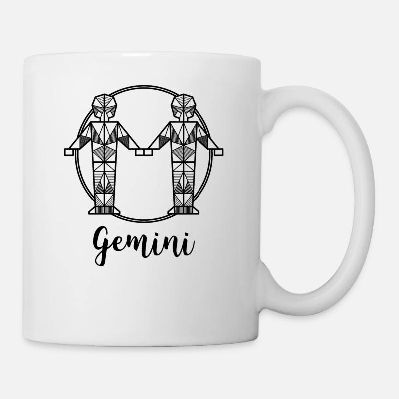 Zodiac Gemini Gift Geometric Astro - Mug - white