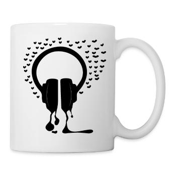 Headphones and love hearts gift - Mug - white - Right