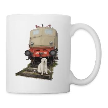 Golden Retriever mit Zug - Tasse - Weiß - Rechts