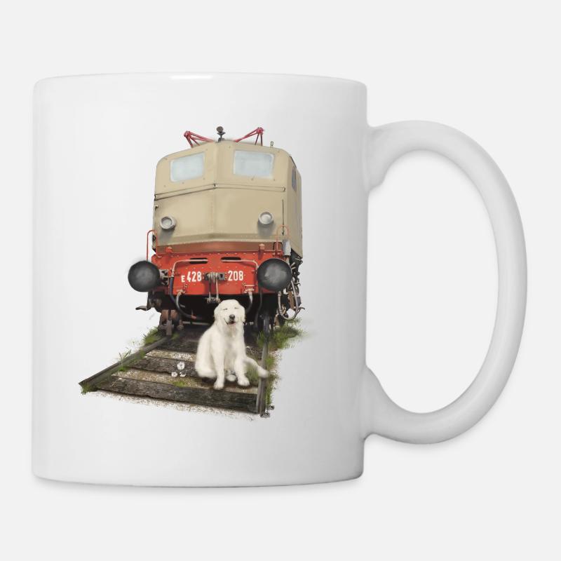 Golden Retriever mit Zug - Tasse - Weiß