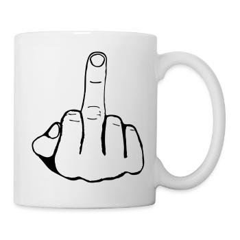 FUCK YOU - MITTELFINGER - STINKEFINGER - Tasse - Weiß - Rechts