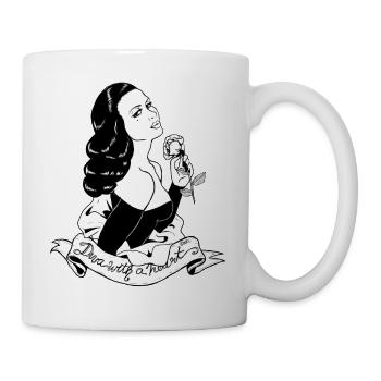 D. Avec un coeur (blanc / gris) - Mug blanc - blanc - Droite