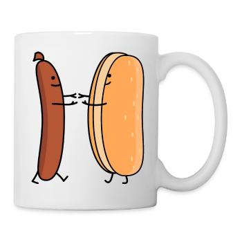 Würstchen und Brötchen - Tasse - Weiß - Rechts