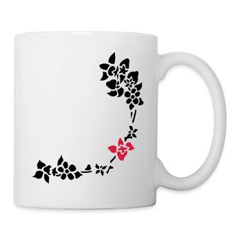 flower around right corner - Mug - white - Right