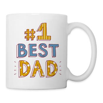 #1 Best Dad - Tasse - Weiß - Rechts
