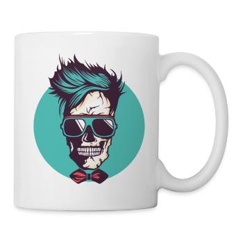 head of death hipster skull crane fantasy bezel - Mug - white - Right