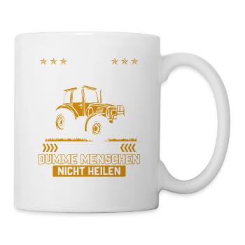 Chemise de fermier · agriculture · peuple stupide - Mug blanc - blanc - Droite